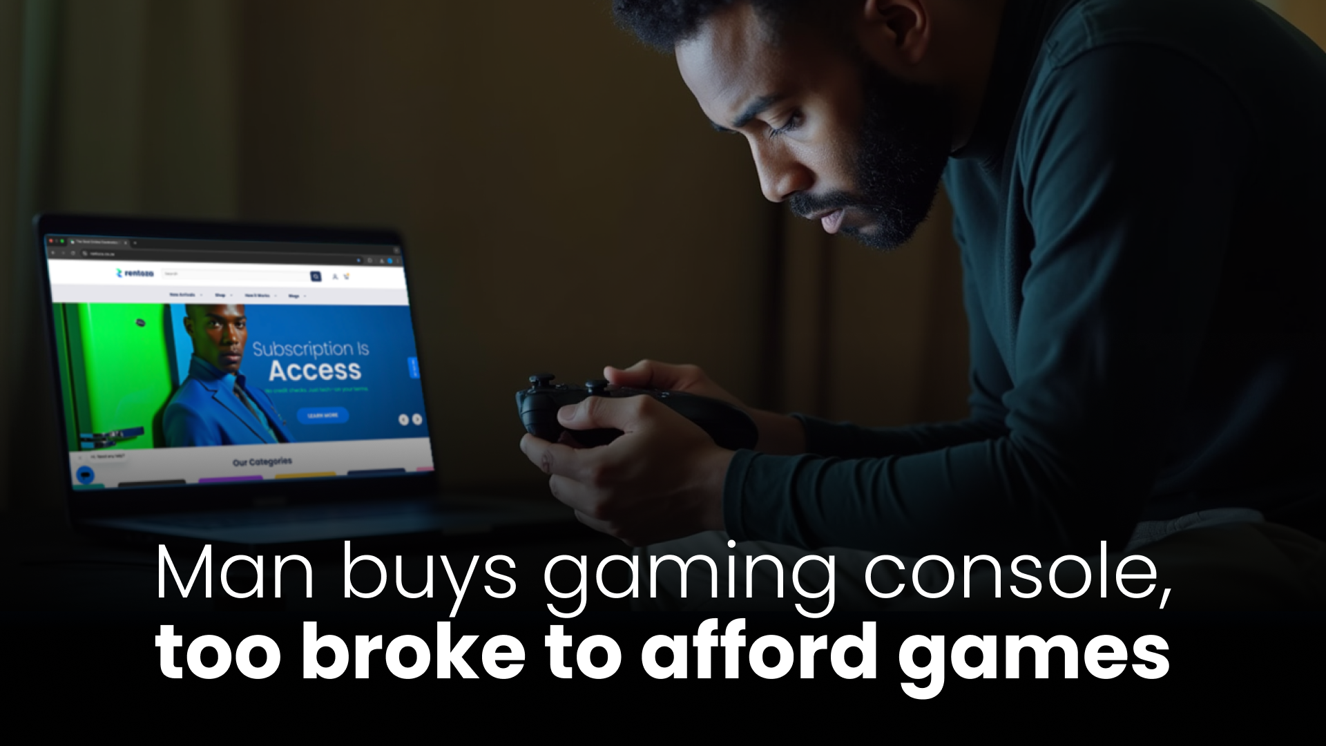 Man buys gaming console, too broke to afford games