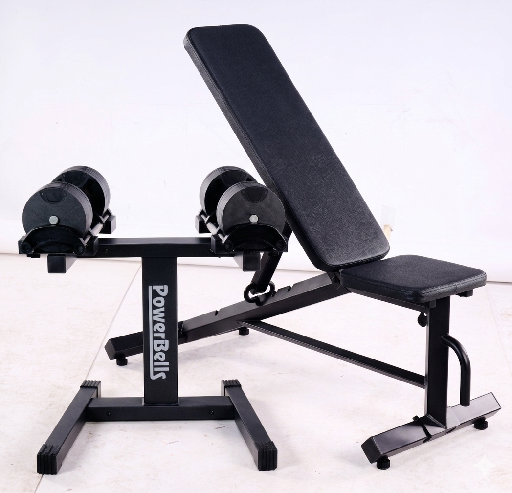 NRG Adjustable Bench, Rack and Dumbbell Set